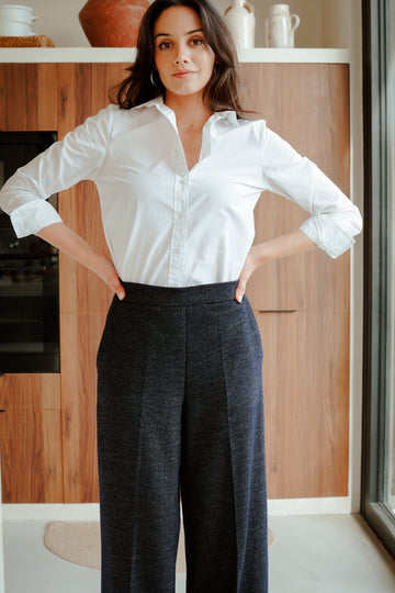 Pantalon MARCEL - lainage bleu