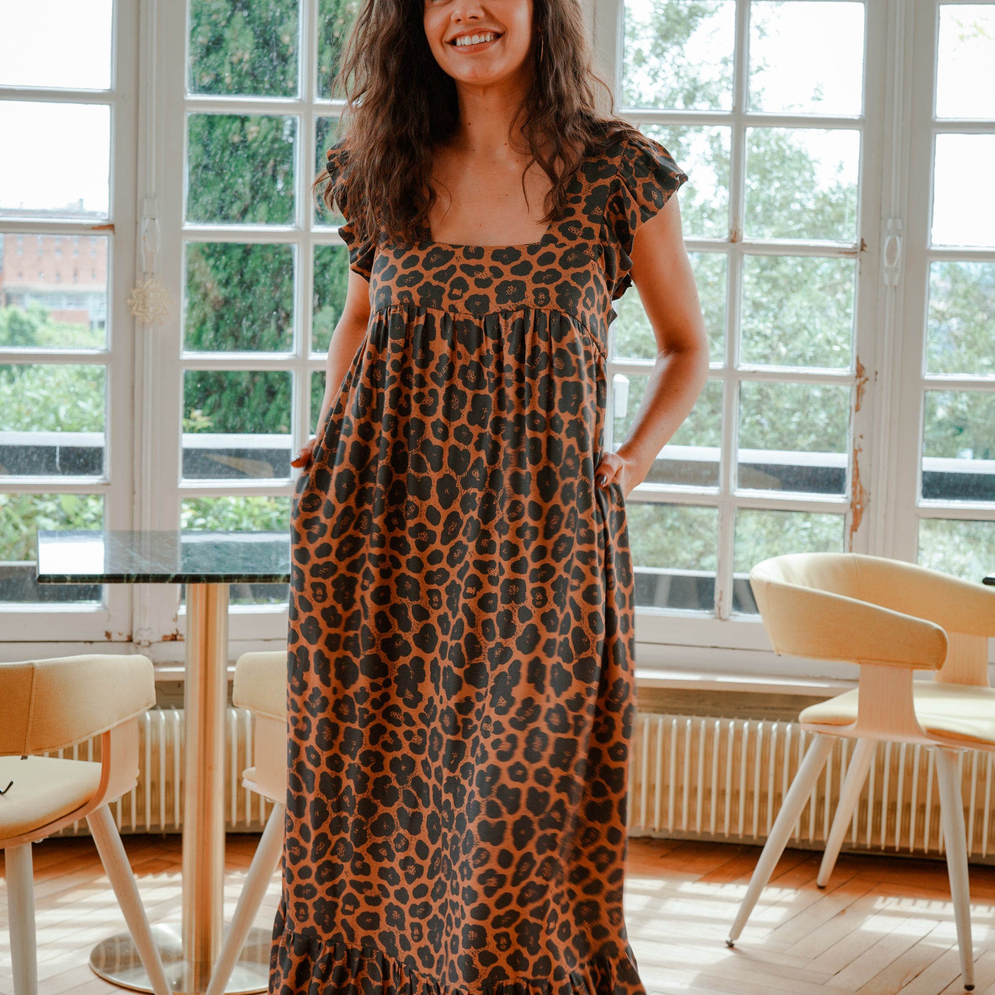 Robe longue PAULA Léopard