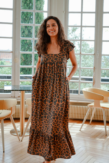 Robe longue PAULA Léopard