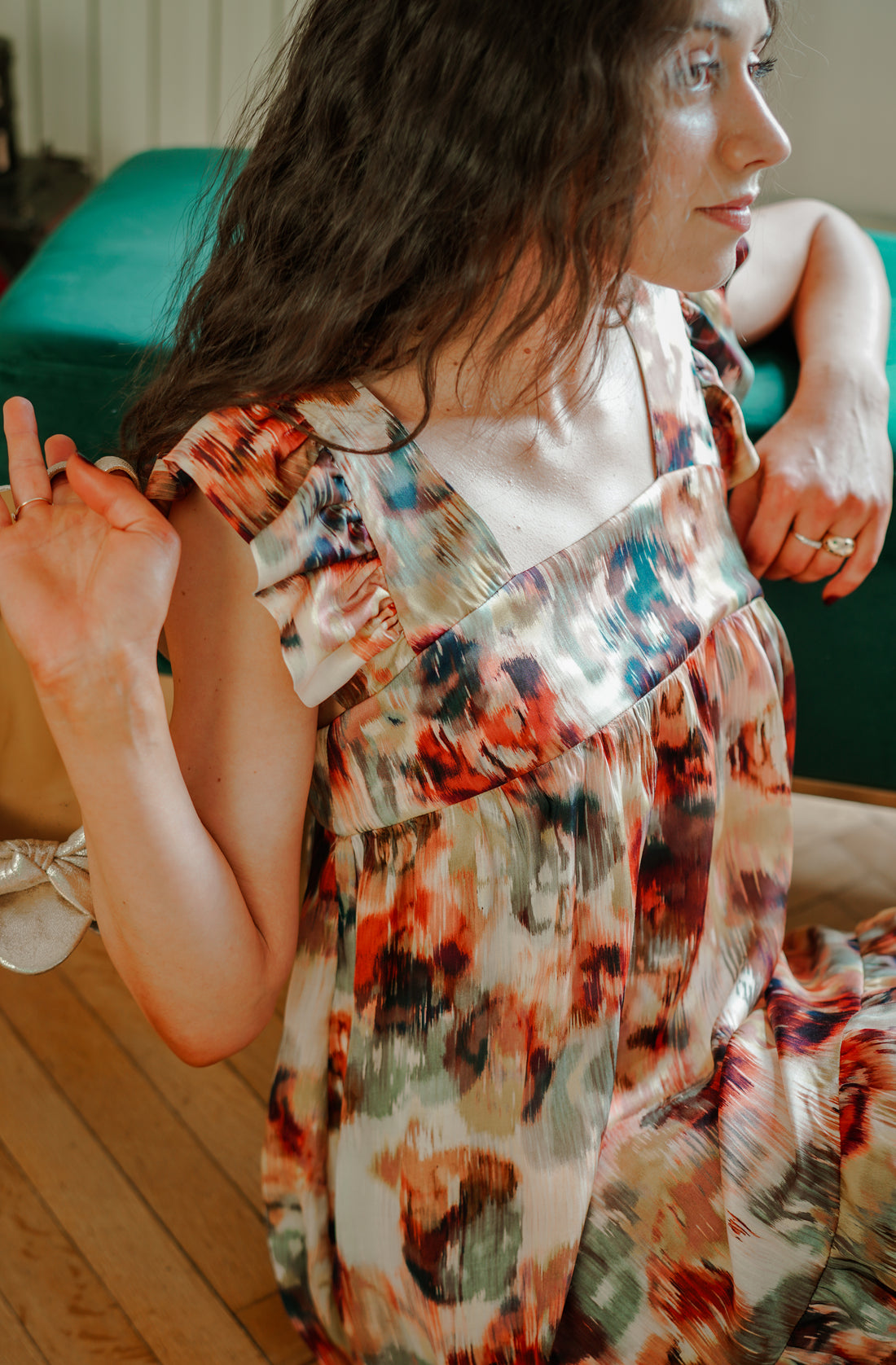 Robe longue PAULA aquarelle