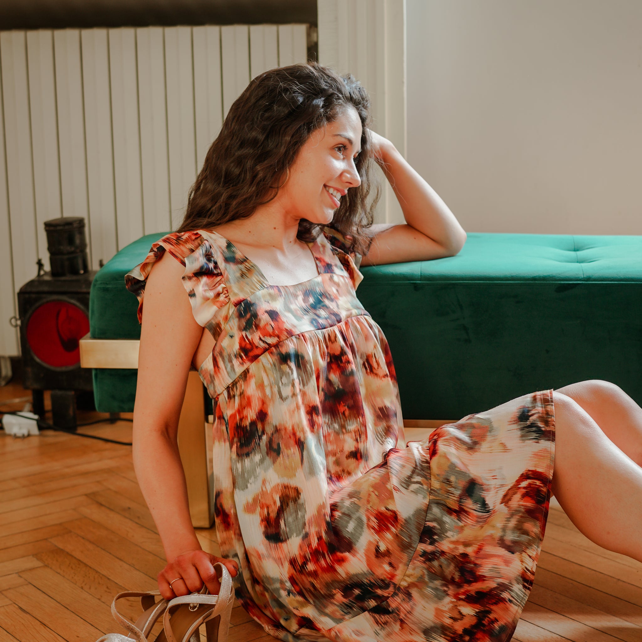 Robe courte LOUISA aquarelle