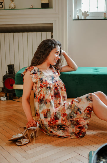 Robe courte LOUISA aquarelle