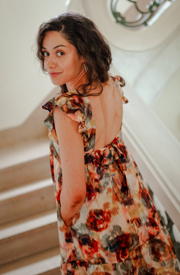 Robe longue PAULA aquarelle