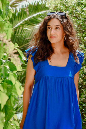 Robe longue PAULA bleu